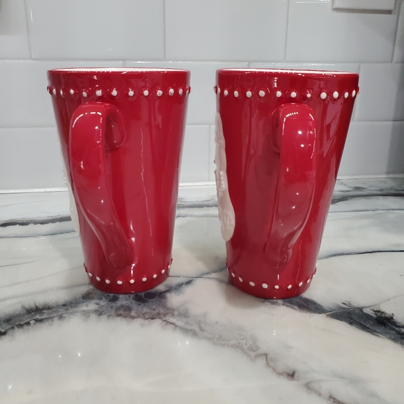 Hallmark Holiday Christmas Snowman Mugs Set of 2 Red and White - Picture 7 of 11